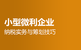 小型微利企業(yè)納稅實務(wù)與籌劃技巧