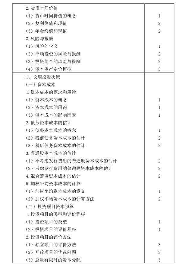 注冊會(huì)計(jì)師全國統(tǒng)一考試大綱《財(cái)管》