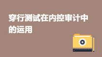 穿行測(cè)試在內(nèi)控審計(jì)中的運(yùn)用