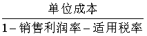 中級(jí)財(cái)務(wù)管理公式-銷售利率定價(jià)