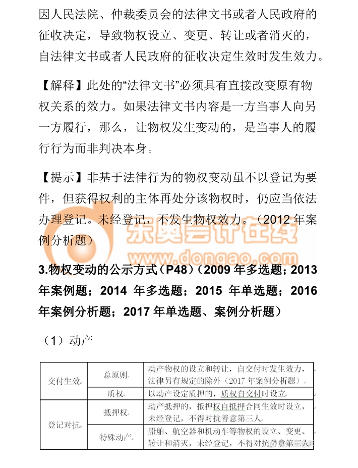 cpa經(jīng)濟法物權變動