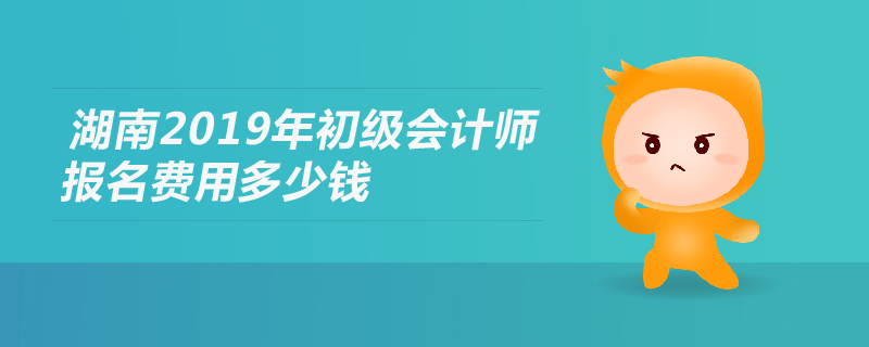 湖南2019年初級會計師報名費用多少錢
