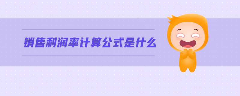 銷售利潤率計算公式是什么