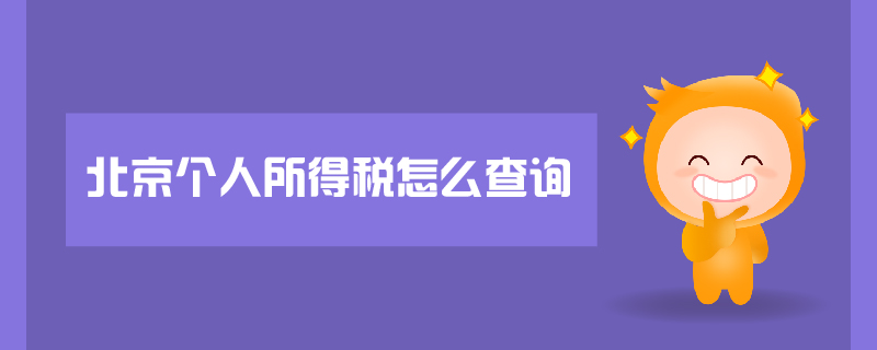 北京個人所得稅怎么查詢