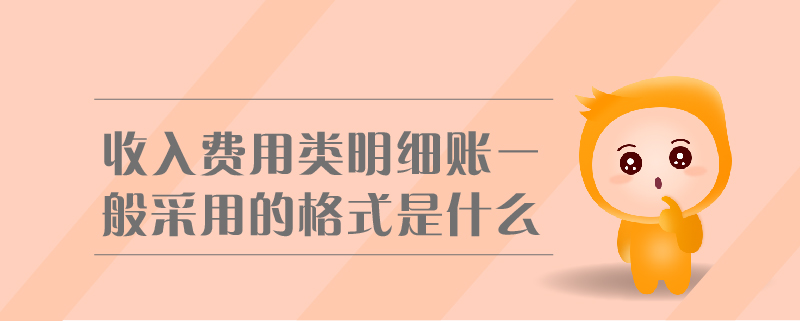 收入費用類明細賬一般采用的格式是什么