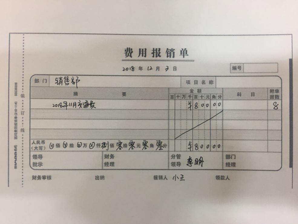 正確的費(fèi)用報(bào)銷(xiāo)單