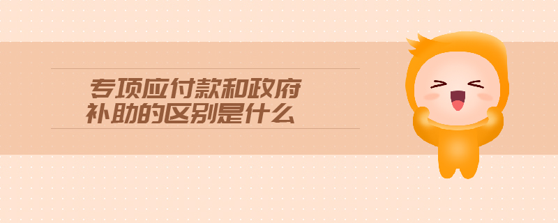 專項應付款和政府補助的區(qū)別是什么
