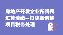 房地產(chǎn)企業(yè)所得稅匯算清繳——扣除類調(diào)整項(xiàng)目稅務(wù)處理