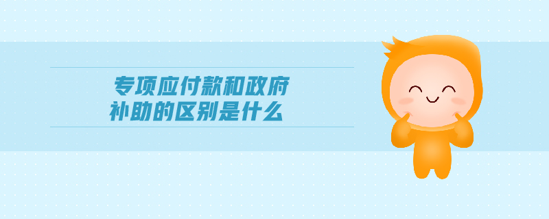 專項應(yīng)付款和政府補(bǔ)助的區(qū)別是什么