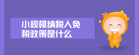 小規(guī)模納稅人免稅政策是什么