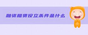 融資租賃設立條件是什么