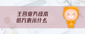 主營業(yè)務(wù)成本借方表示什么