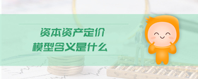 資本資產(chǎn)定價(jià)模型含義是什么