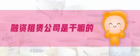 融資租賃公司是干嘛的