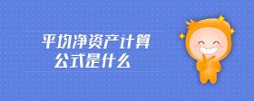 平均凈資產(chǎn)計(jì)算公式是什么