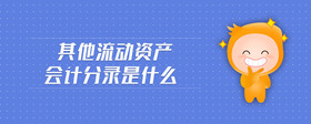 其他流動(dòng)資產(chǎn)會(huì)計(jì)分錄是什么
