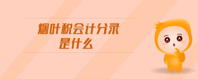 煙葉稅會(huì)計(jì)分錄是什么