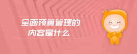 全面預(yù)算管理的內(nèi)容是什么
