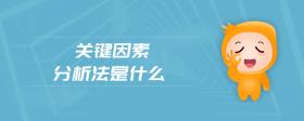 關(guān)鍵因素分析法是什么