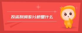 投資利潤率分析是什么