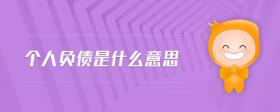 個人負(fù)債是什么意思