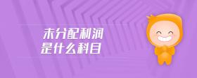 未分配利潤(rùn)是什么科目