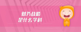 財務戰(zhàn)略是什么學科