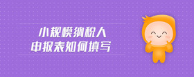 小規(guī)模納稅人申報表如何填寫