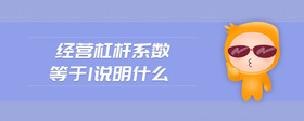 經(jīng)營杠桿系數(shù)等于1說明什么