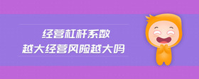 經(jīng)營(yíng)杠桿系數(shù)越大經(jīng)營(yíng)風(fēng)險(xiǎn)越大嗎