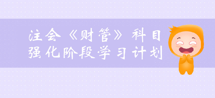 提前了解！2019年注會《財管》強(qiáng)化階段學(xué)習(xí)計劃