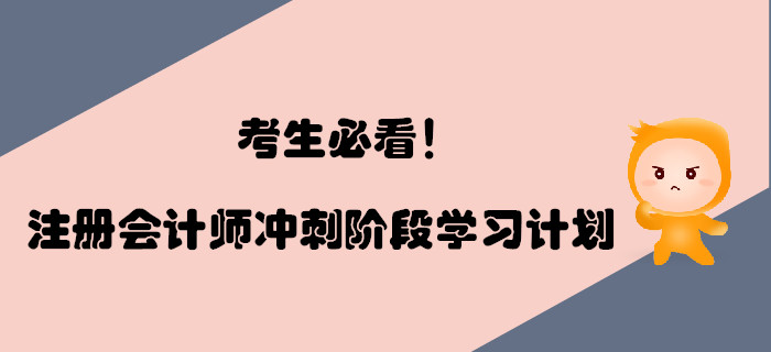 考生必看！2019年注冊會(huì)計(jì)師沖刺階段學(xué)習(xí)計(jì)劃！