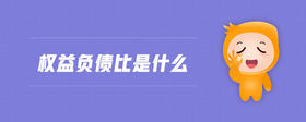 權(quán)益負(fù)債比是什么