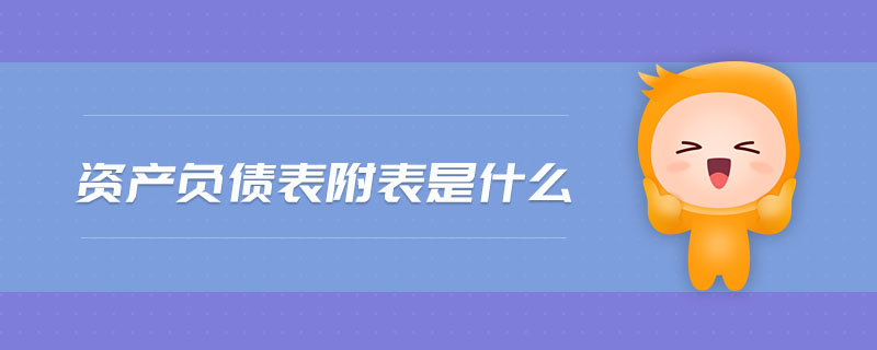 資產負債表附表是什么