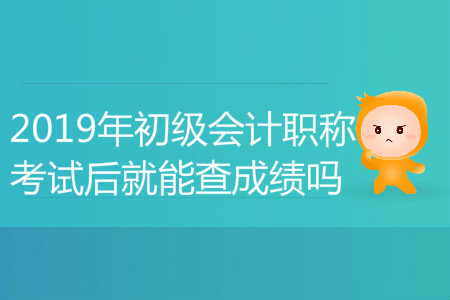2019年初級會計職稱考試后就能查成績嗎？