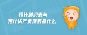 預計利潤表與預計資產負債表是什么