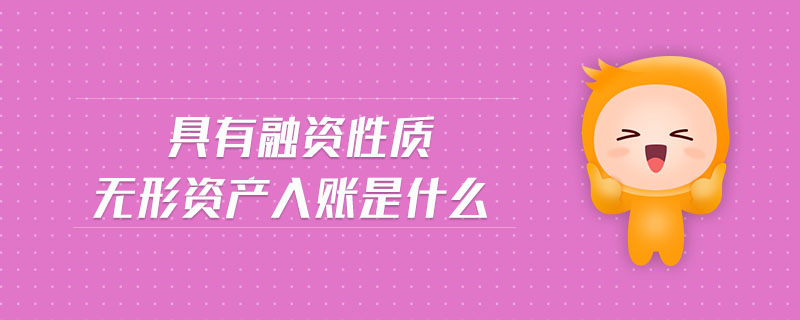 具有融資性質(zhì)無形資產(chǎn)入賬是什么