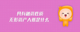 具有融資性質(zhì)無形資產(chǎn)入賬是什么