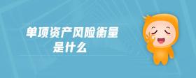 單項(xiàng)資產(chǎn)風(fēng)險(xiǎn)衡量是什么