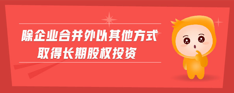 除企業(yè)合并外以其他方式取得長(zhǎng)期股權(quán)投資