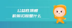 公益性捐贈(zèng)稅前扣除是什么