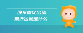 股東首次出資最低金額是什么