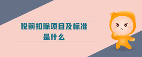 稅前扣除項(xiàng)目及標(biāo)準(zhǔn)是什么