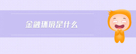 金融環(huán)境是什么