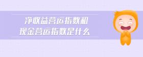 凈收益營(yíng)運(yùn)指數(shù)和現(xiàn)金營(yíng)運(yùn)指數(shù)是什么