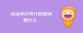 投資評(píng)價(jià)可行性原則是什么
