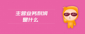 主營業(yè)務(wù)利潤是什么