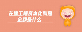 在建工程資本化利息金額是什么