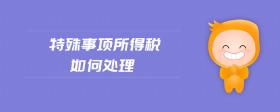 特殊事項(xiàng)所得稅如何處理