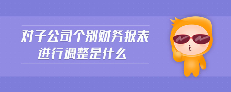 對子公司個(gè)別財(cái)務(wù)報(bào)表進(jìn)行調(diào)整是什么